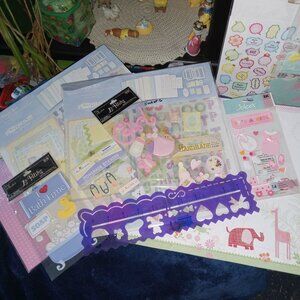 Zoophabet2 Baby Gender Neutral 12" X 12" Scrapbook Paper, Girl Stickers Lot